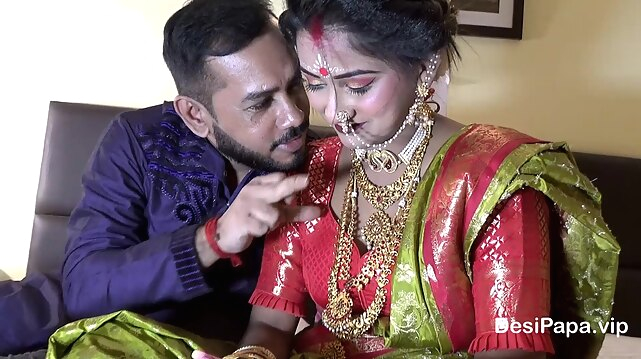 close-up Newly Married Indian Girl Sudipa Hardcore Honeymoon First night sex and creampie - Hindi Audio amateur blowjob